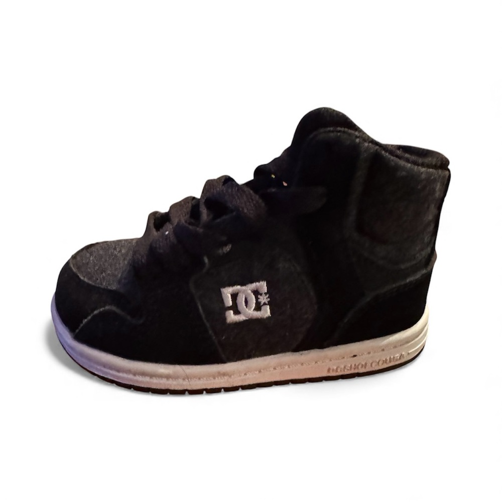DC Kids Charcoal and Black High-Top Sneakers